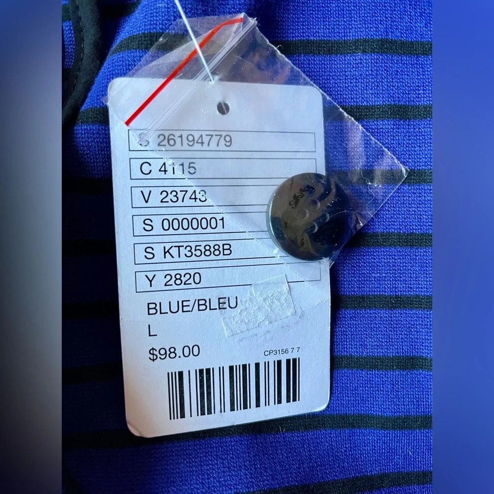 NWT Anthropologie Cartonnier Royal Blue Striped Blazer